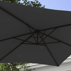 3(m) patio offset umbrella, with Cross Base - Dark Grey