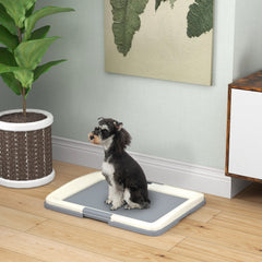 18" x 13" Pee Pad Holder, Dog Potty Tray for Indoor Outdoor, Easy to Clean Dog Training Toilet Pee Pad Tray, Grey