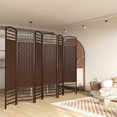 4 Panel Folding Room Divider, Portable Privacy Screen, Wave Fiber Room Partition for Home Office, Black