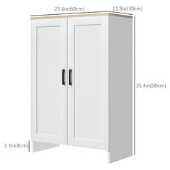 Modern Storage Cabinet with Doors and Adjustable Shelf for Kitchen, Living room, 23.6" x 11.8" x 35.4", Black