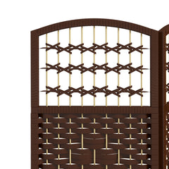 4 Panel Folding Room Divider, Portable Privacy Screen, Wave Fiber Room Partition for Home Office, Black
