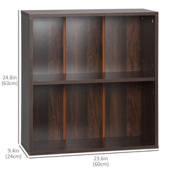 Wood Small Bookshelf 2 Tier Storage Rack Chest Unit Home Office Furniture Walnut