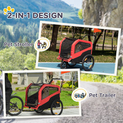 2-in-1 Dog Bike Trailer for Large Dogs, Green