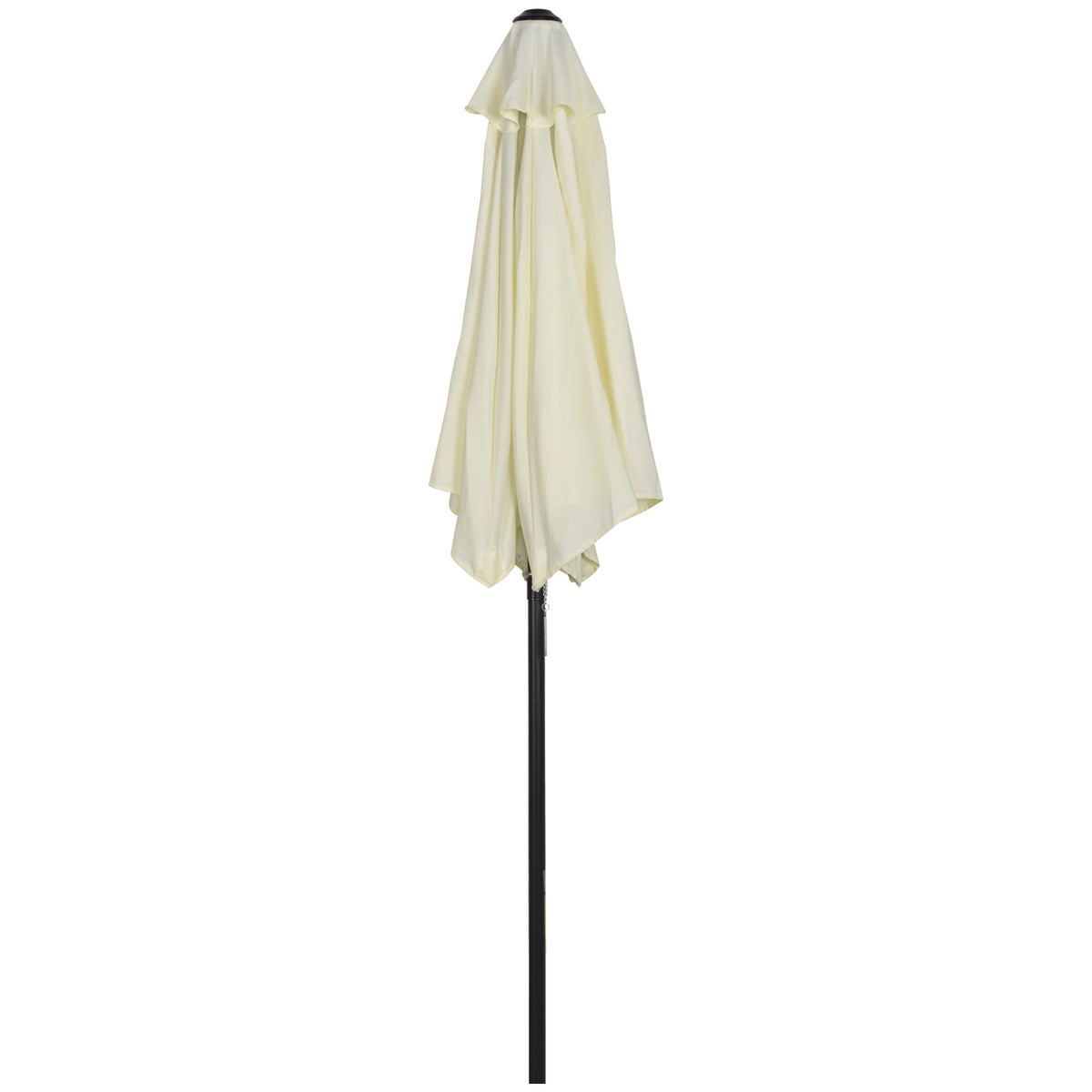 6.6FT Patio Umbrella, Outdoor Parasol with 6 Solid Ribs, Cream White