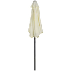 6.6FT Patio Umbrella, Outdoor Parasol with 6 Solid Ribs, Cream White