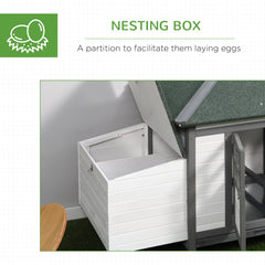 77" Chicken Coop Hen House Rabbit Hutch Poultry Cage Pen Outdoor Backyard with Nesting Box Run Natural