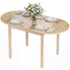 Solid Wood Kitchen Table, Drop Leaf Tables for Small Spaces, Folding Dining Table, Black