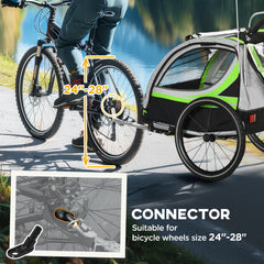 3-in-1 Bike Trailer for Kids, Running Stroller with 2 Seats, Jogging Cart with 5-Point Harness, Storage Units, Blue
