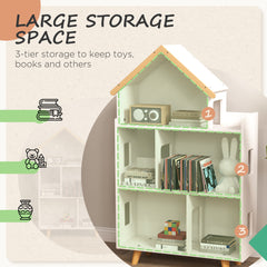 Toy Storage Organizer Cabinet, 3-Tier Kids Bookshelf for Playroom, Kids Room, Nursery, Kindergarten, White