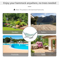 11.8'L Hammock Stand Extra Long Heavy Duty Straight Pole Day Bed Swing Metal Frame Simple Set Up Garden Outdoor Camping Picnic Use Black