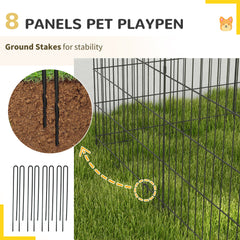 36inch Foldable Metal Exercise Pet Playpen Yard Dog Puppy Kennel Cage 8 Panel