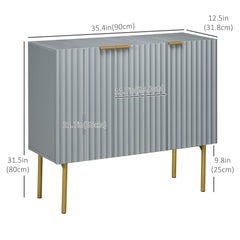 Modern Storage Cabinet Sideboard Buffet Cabinet with Gold Legs for Living Room Dining Room Hallway Black