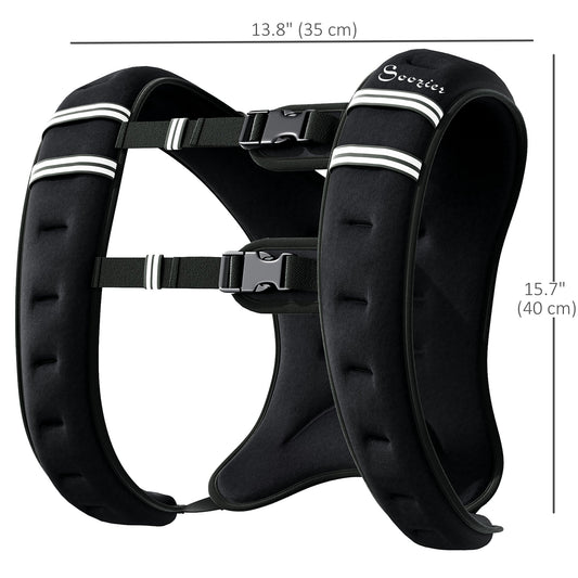 11 lbs Weighted Vest, Weight Vest with adjustable Straps, Convenient Pocket and Reflective Strips, Fit for Men Women