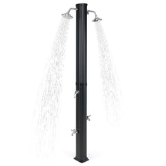 9.3 Gallon Solar Heated Outdoor Shower with Dual Shower Heads-Black