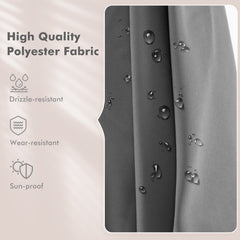 9.5 Feet Square Patio Cantilever Umbrella with 360° Rotation-Gray