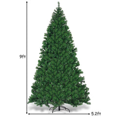 9 FT Pre-Lit Artificial Christmas Tree with 2028 PVC Tips and 700 Warm White LED Lights