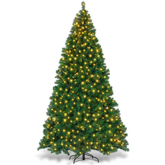9 FT Pre-Lit Artificial Christmas Tree with 2028 PVC Tips and 700 Warm White LED Lights