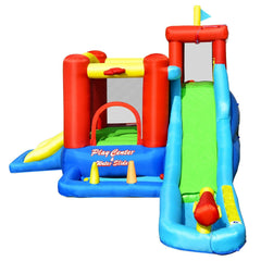 9-in-1 Inflatable Water Park with Ball Pit Pool, Ring Game and 860W Blower