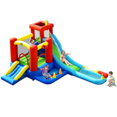 9-in-1 Inflatable Water Park with Ball Pit Pool and Climbing Wall, No Blower