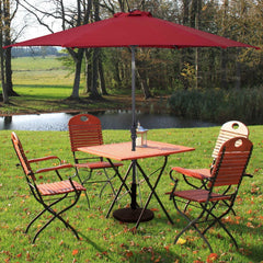9 ft Solar LED Lighted Patio Market Umbrella Tilt Adjustment Crank Lift -Burgundy