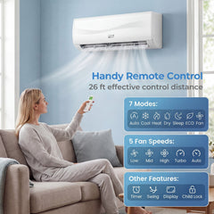 Blast Series 9100 BTU 19 SEER2 208-230V Mini Split Air Conditioner with Heat Pump