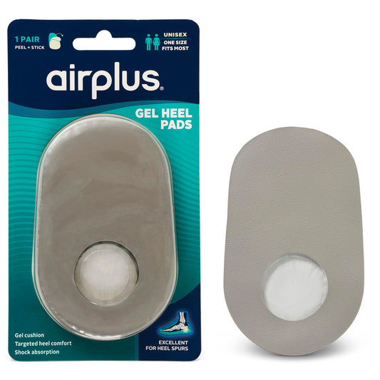 Airplus Gel Heel Pad- Shock-Absorbing, Moisture-Wicking Comfort Cushion, One Size, One Pair