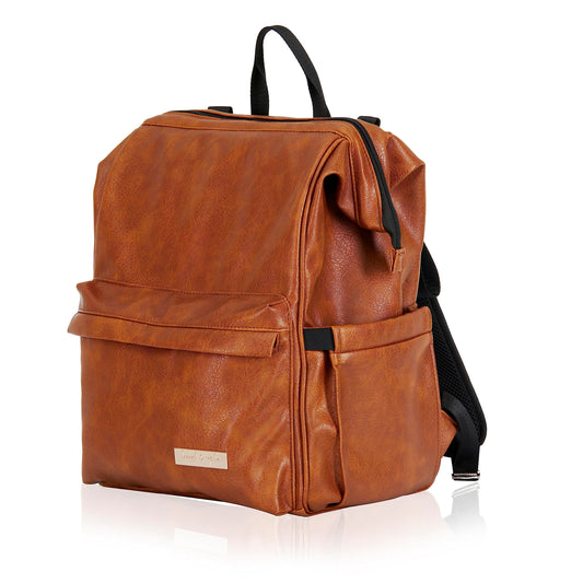 Hannah&Sophia Soho Traverse Diaper Backpack in Cognac