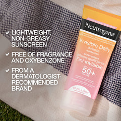 Neutrogena Invisible Daily Defense Fragrance Free Sunscreen Lotion SPF 50+, 88 mL