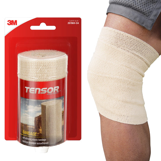 Tensor Self-Adhering Elastic Bandage Wrap, 4-Inch, Beige