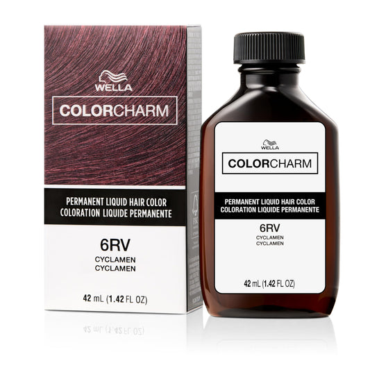 WELLA Color Charm Permanent Liquid Hair Color for Gray Coverage, 6RV Cyclamen 1.42 Fl Oz