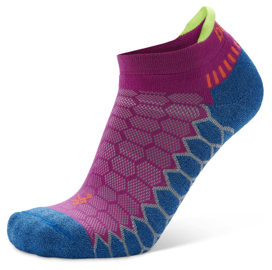 Balega Silver Compression Fit Performance No Show Athletic Running Socks for Men and Women (1 Pair), Pinkberry/Denim, Medium
