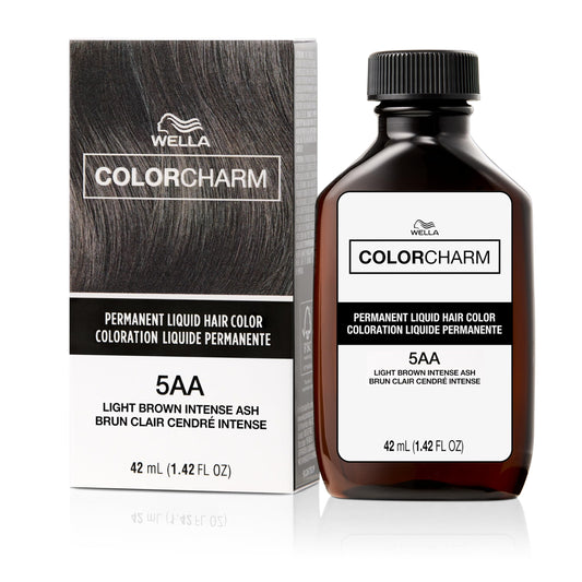 WELLA Color Charm Permanent Liquid Hair Color for Gray Coverage, 5AA Light Brown Intense Ash, 1.42 Fl Oz