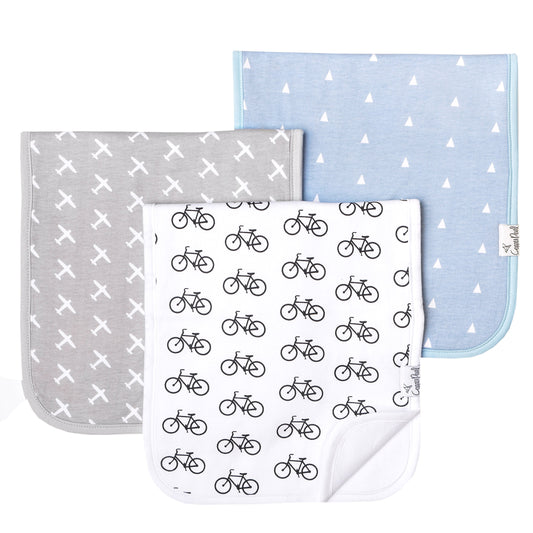 Copper Pearl Baby Burp Cloth Large Absorbent 3 Pack Gift Set Boys "Cruise", 4 Ounces