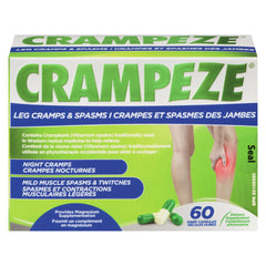Crampeze Night Cramps | Herbal Formula with Viburnum Opulus, Magnesium & Ginkgo Biloba | Helps Relieve Muscle Cramps, Support Circulation & Leg restlessness, 60 Count
