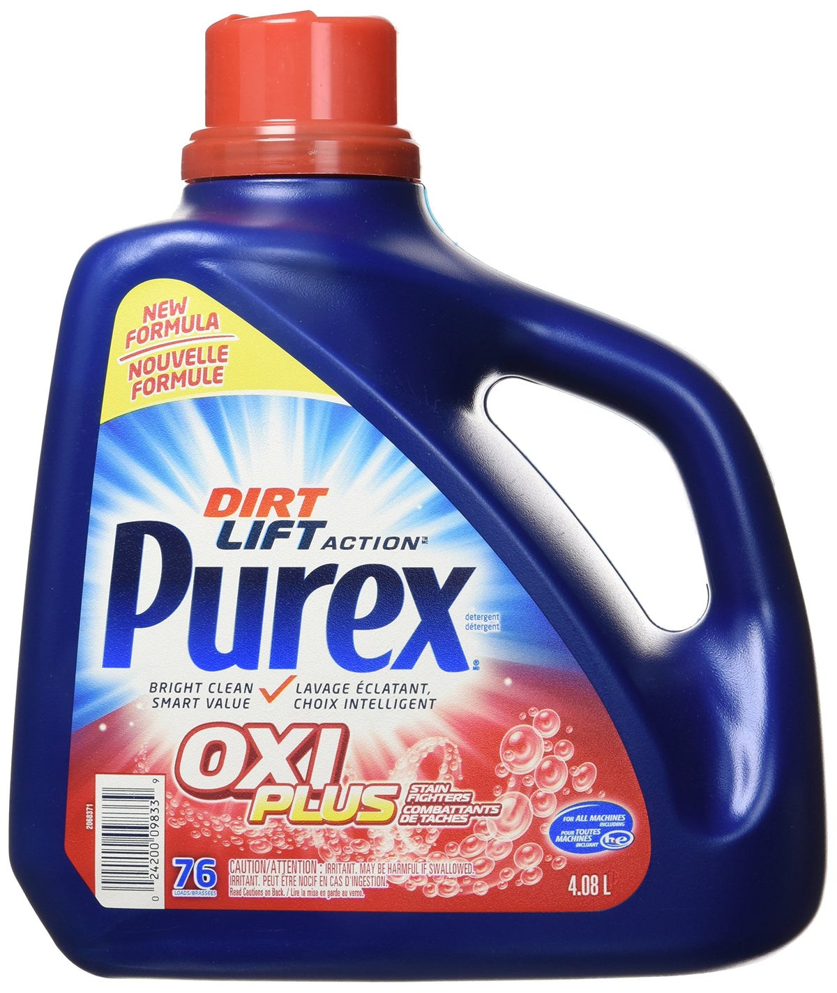 Purex Plus Oxi Liquid Laundry Detergent, 4.08 Liters