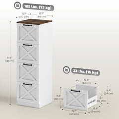 2 Drawer File Cabinet with Silent Slides, Vertical Farmhouse Filing Cabinet Fits Letter/A4 Size Home Office, Black