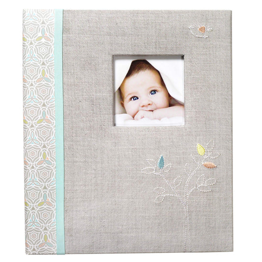 C.R. Gibson First 5 Years Loose Leaf Memory Book, Record Memories and Milestones on 64 Beautifully Illustrated Pages - Linen Tree