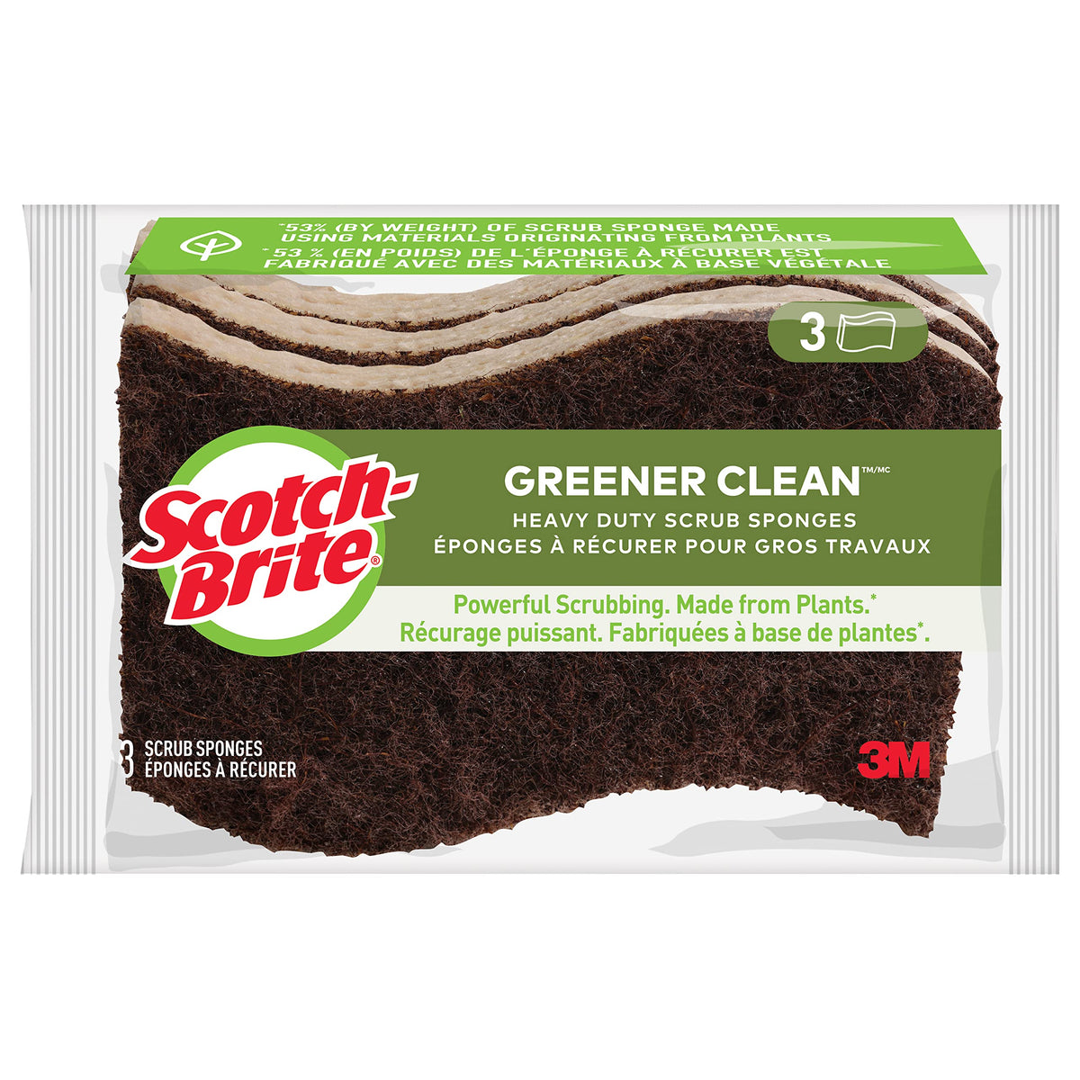Scotch-Brite Greener Clean Scrub Sponge- 3 Pack