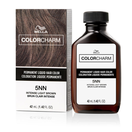 WELLA Color Charm Permanent Liquid Hair Color for Gray Coverage, 5NN Intense Light Brown, 1.42 Fl Oz