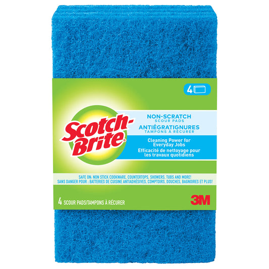 Scotch-Brite Scour Pad, 4 Pack, Multipurpose, Non Scratch Scrub Pad