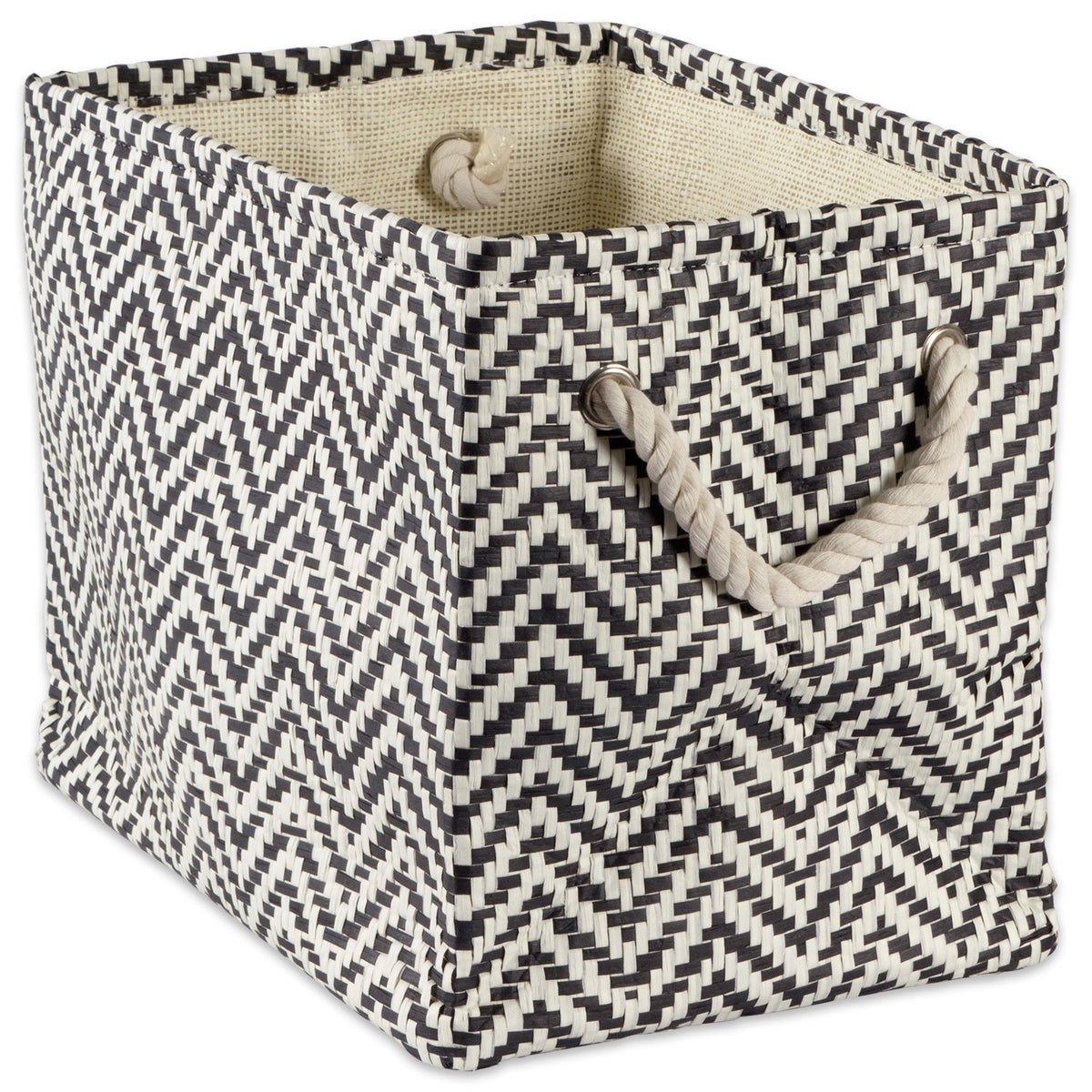 DII Storage Basket or Bin, Collapsible & Convenient Storage Solution for Office, Bedroom, Closet, Toys, Laundry (Medium) - Black Chevron