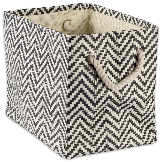 DII Storage Basket or Bin, Collapsible & Convenient Storage Solution for Office, Bedroom, Closet, Toys, Laundry (Medium) - Black Chevron