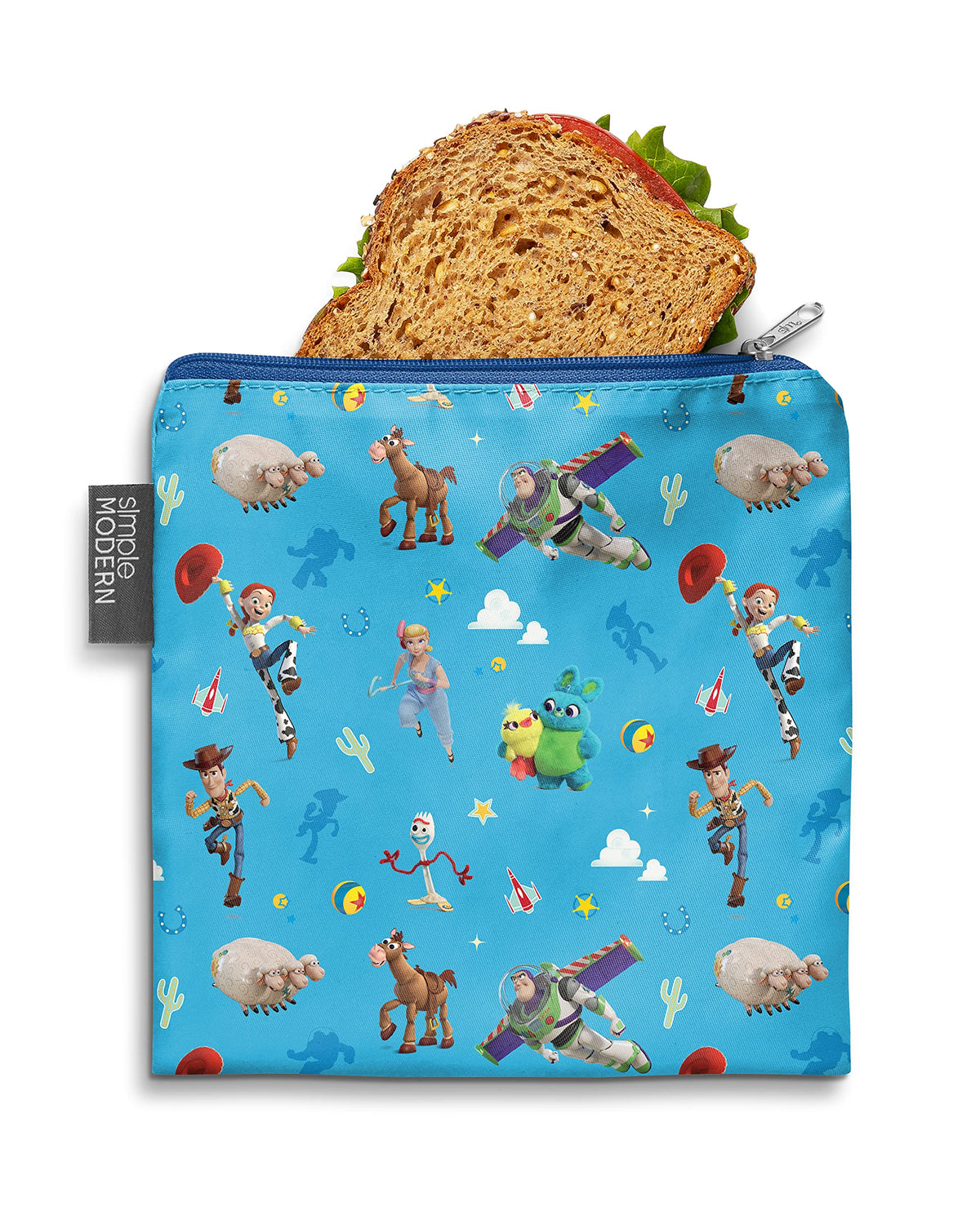 Simple Modern Disney Pixar Reusable Sandwich Bag for Kids, Boys | Food Safe, BPA Free Phthalate Free Polyester Zip Pouches | Washable & Refillable Snack Bags | Ellie Collection | 1 Pack | Andy's Toys