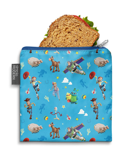 Simple Modern Disney Pixar Reusable Sandwich Bag for Kids, Boys | Food Safe, BPA Free Phthalate Free Polyester Zip Pouches | Washable & Refillable Snack Bags | Ellie Collection | 1 Pack | Andy's Toys