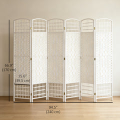 4 Panel Folding Room Divider, Portable Privacy Screen, Wave Fiber Room Partition for Home Office, Black