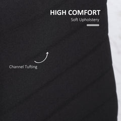 Modern Dining Chairs High Back Upholstered Linen Fabric with Metal Legs for Kitchen Black