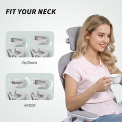 Ergonomic Office Chair, Swivel Desk Chair with Adjustable Lumbar Support, Headrest and Height, Flip-up Armrests, Grey
