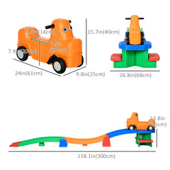 9.8 ft Up and Down Roller Coaster for Kids, Thrill 4 Pieces Toddler Roller Coaster Ride on Toy with Side Steps, Sliding Car with Handles, for 2-5 Years Old