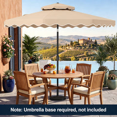 9 Feet Patio Umbrella with Push Button Tilt and Crank-Beige