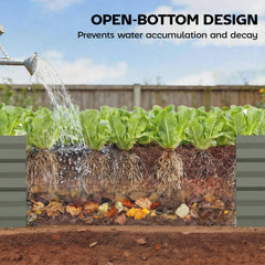 8'x2'x1' Galvanized Raised Bed, Large Elevated Planter Box for Growing Flowers, Herbs and Vegetables, Dark Grey